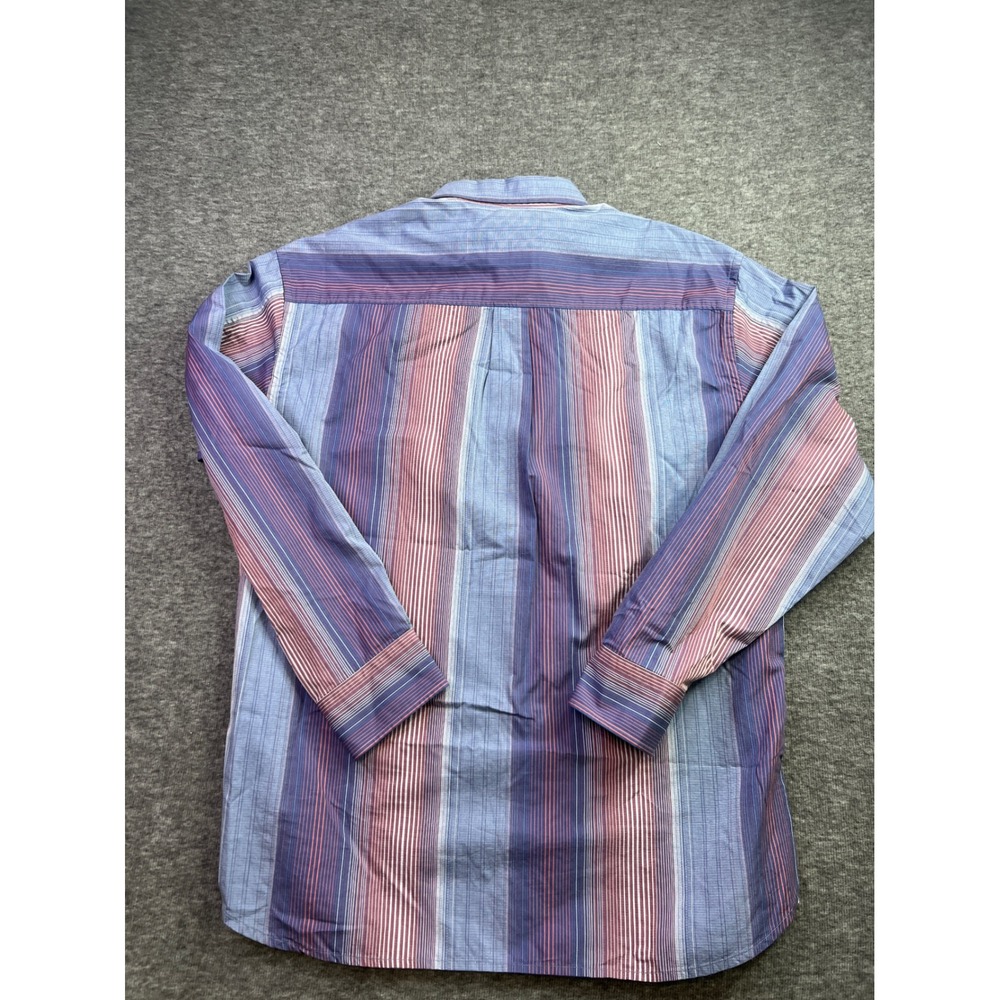 Tommy Bahama Mens XL Striped Button Down Shirt Blue Burgundy Cotton T310289 - Picture 3 of 13